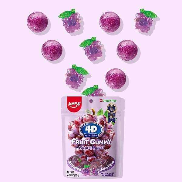 Amos 4D Grape Burst Fruit Gummy (Halal)