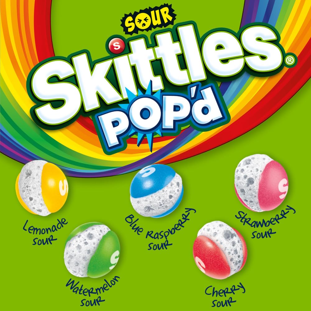 Skittles POP'd Sour Freeze Dried Candy Bag