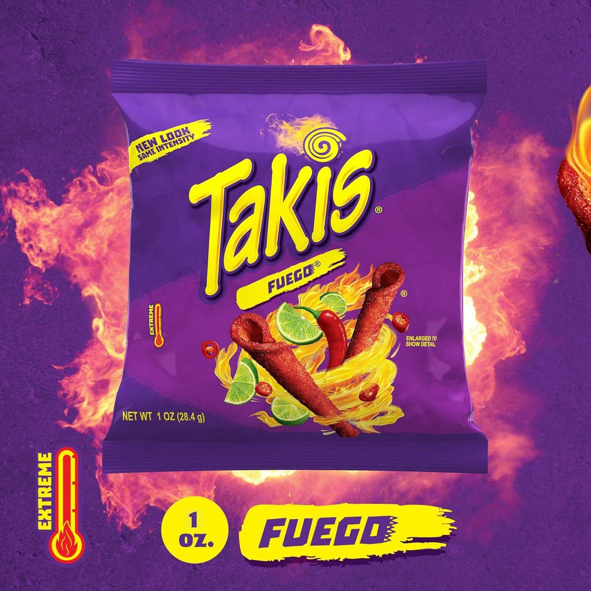 Takis Fuego Hot Chilli Pepper & Lime Rolled Tortilla Chips, 28g