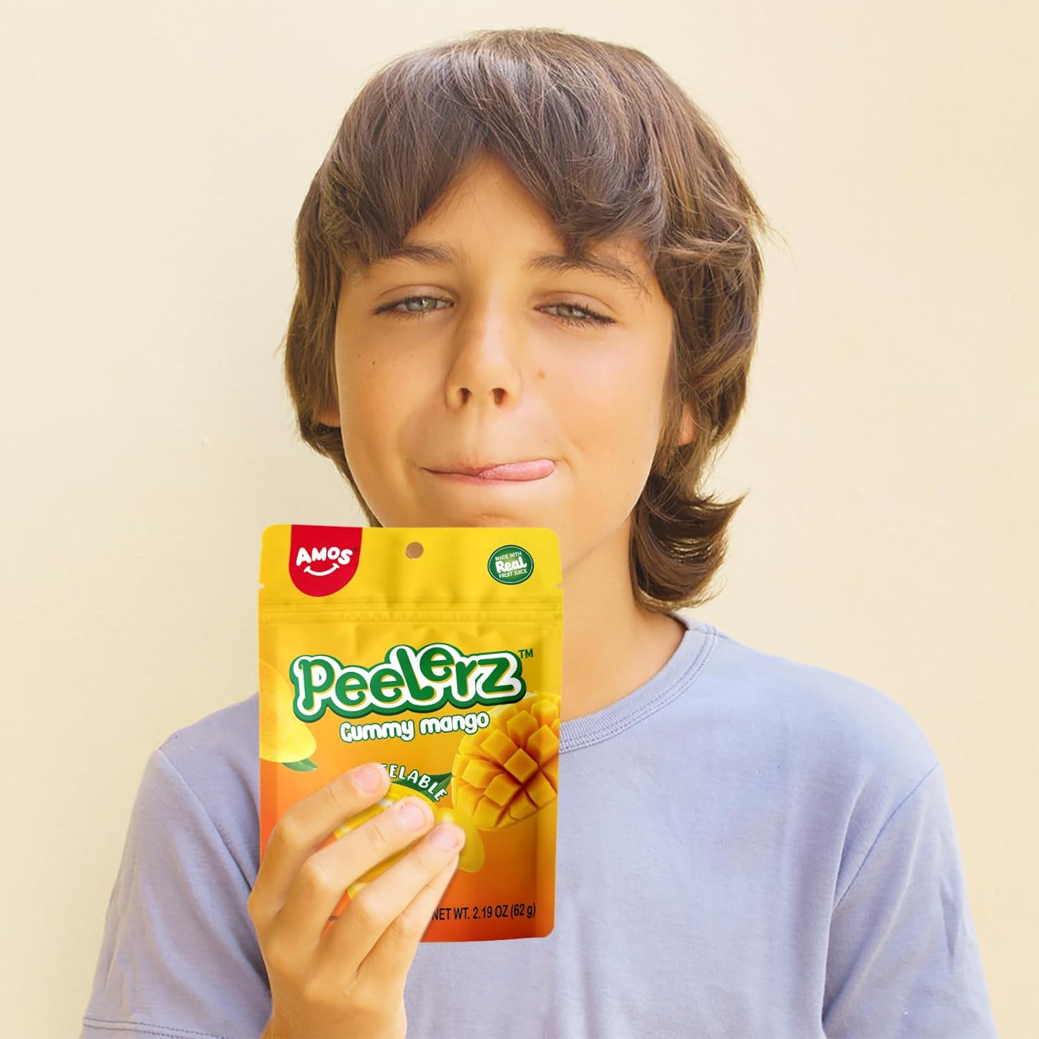 Amos Peelerz Peelable Mango Gummy Candy (Halal)