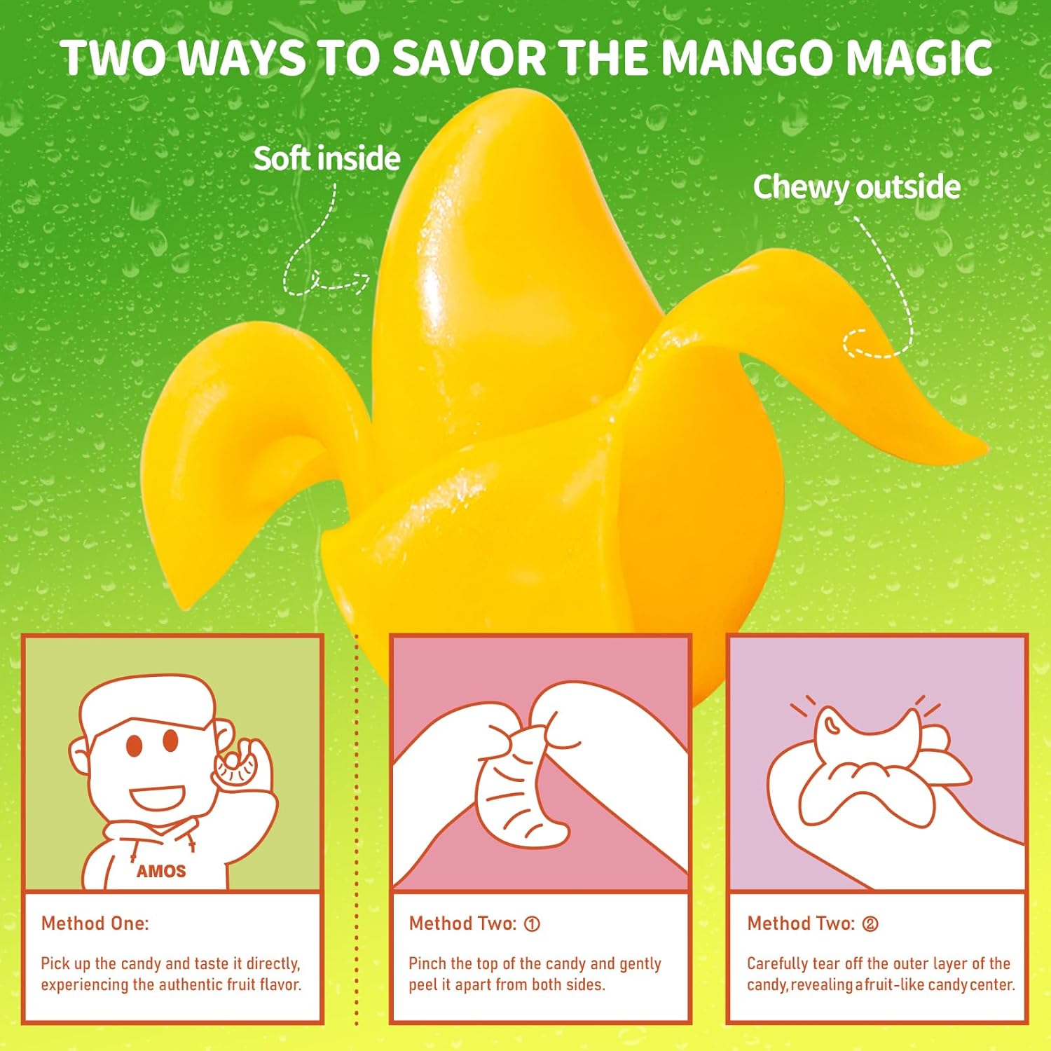 Amos Peelerz Peelable Mango Gummy Candy (Halal)