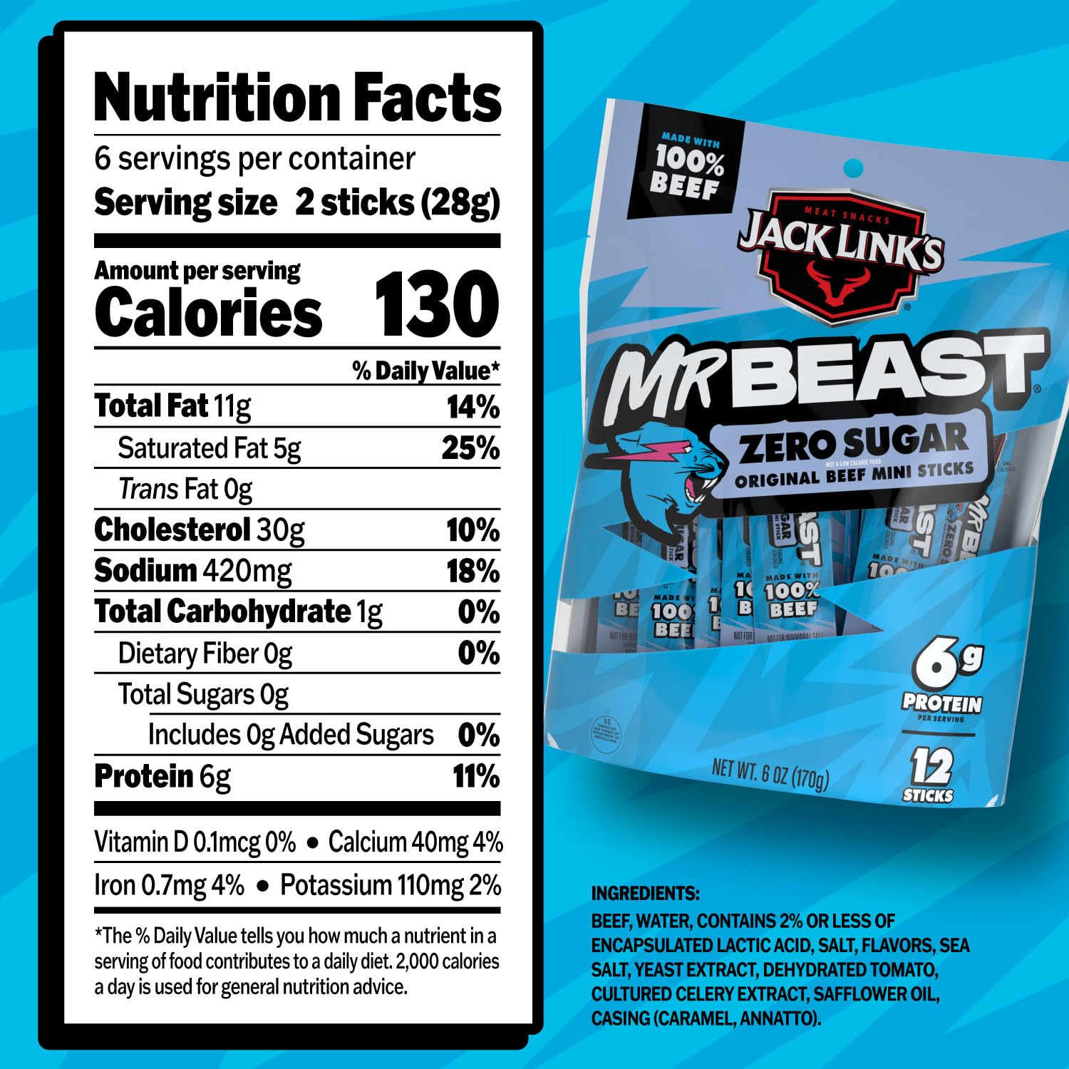 MrBeast x Jack Link’s Zero Sugar Mini Beef Stick