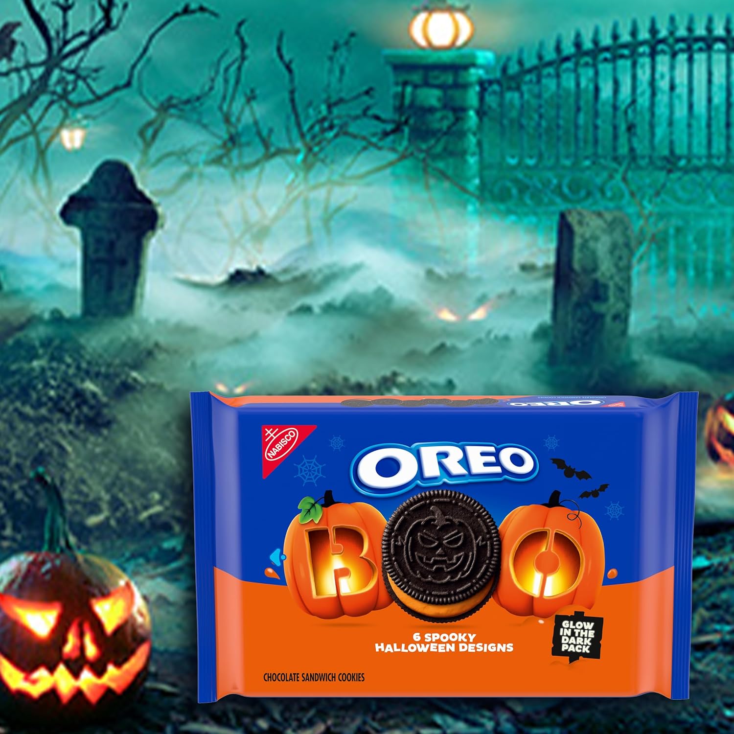 Oreo Halloween Orange Creme Chocolate Sandwich Cookies