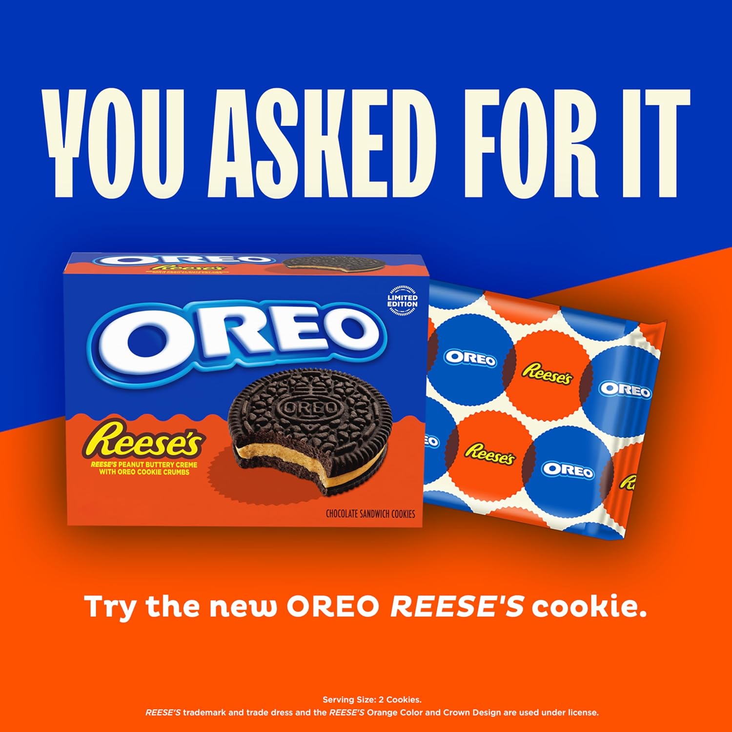 Reese's x Oreo® Peanut Buttery Creme Chocolate Sandwich Cookies