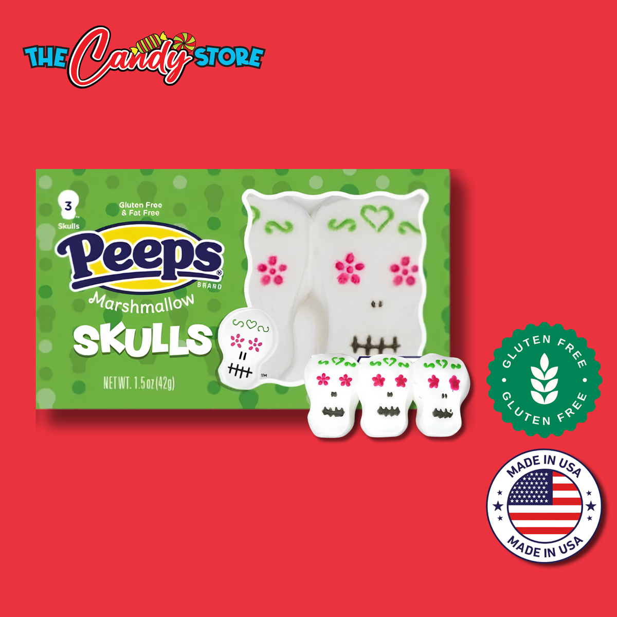 PEEPS Halloween Assorted Marshmallow Candy, 42g