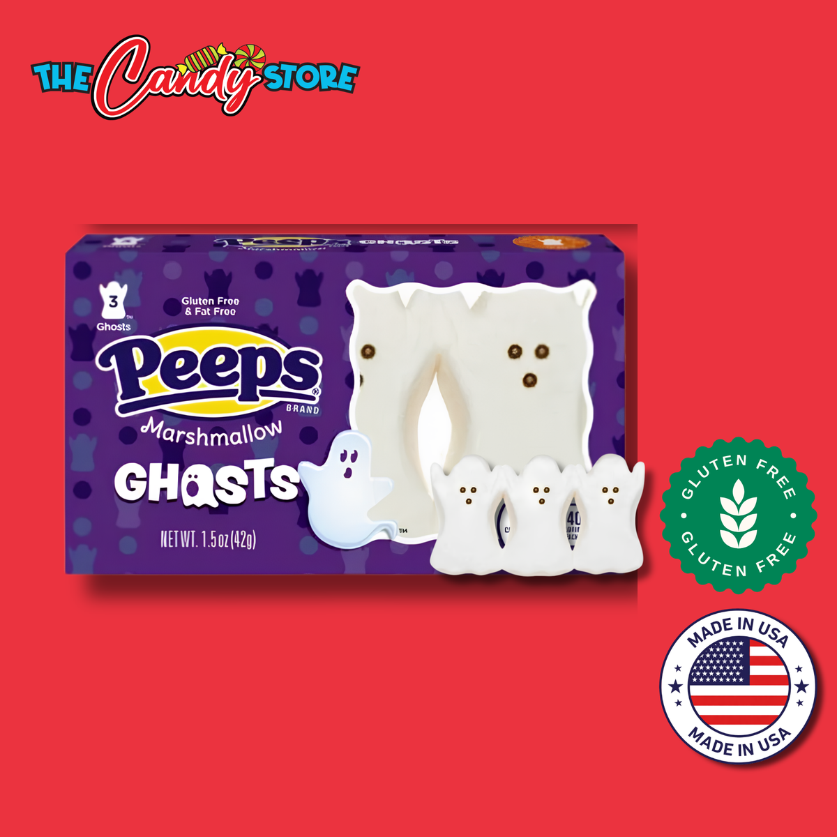 PEEPS Halloween Assorted Marshmallow Candy, 42g