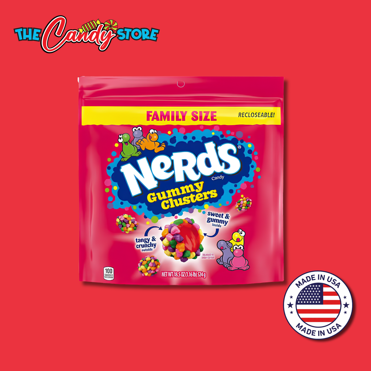 nerds gummy Clusters rainbow, 524g, family size