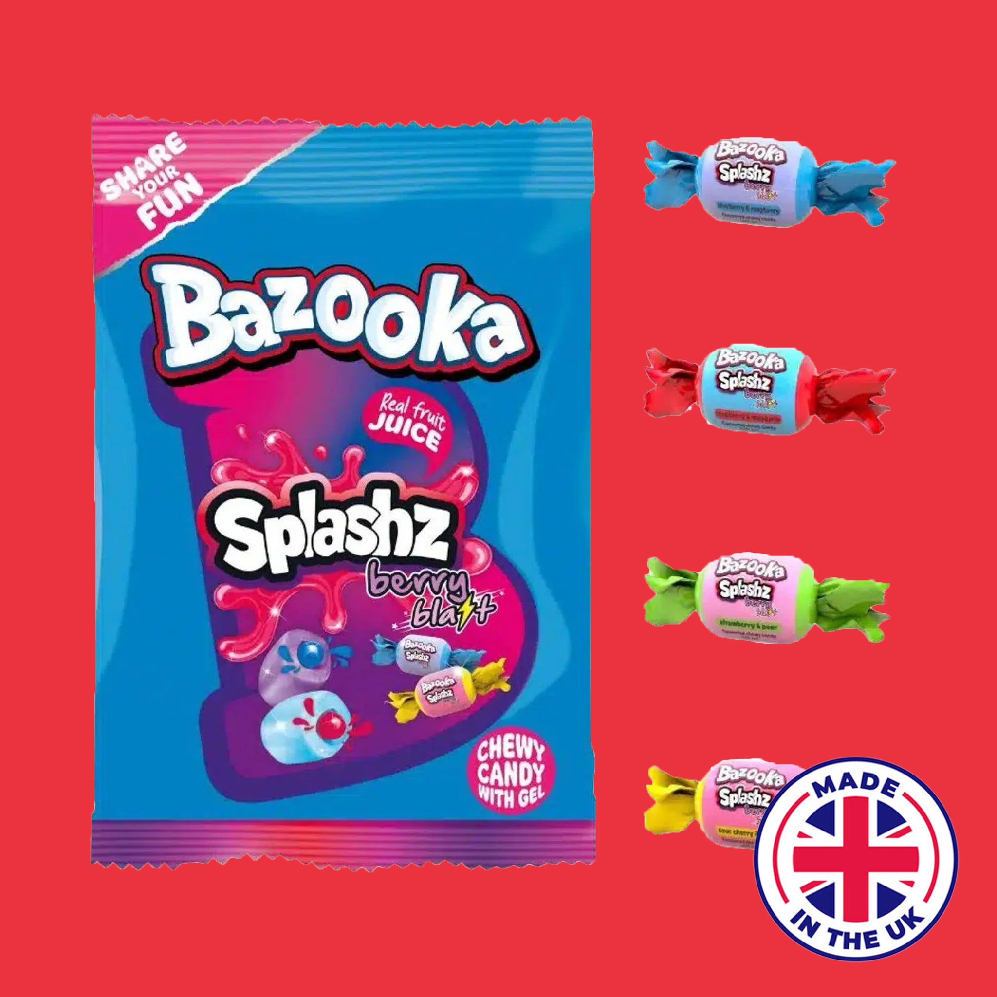 Splashz Berry Blast Chewy Gel Candy Bag