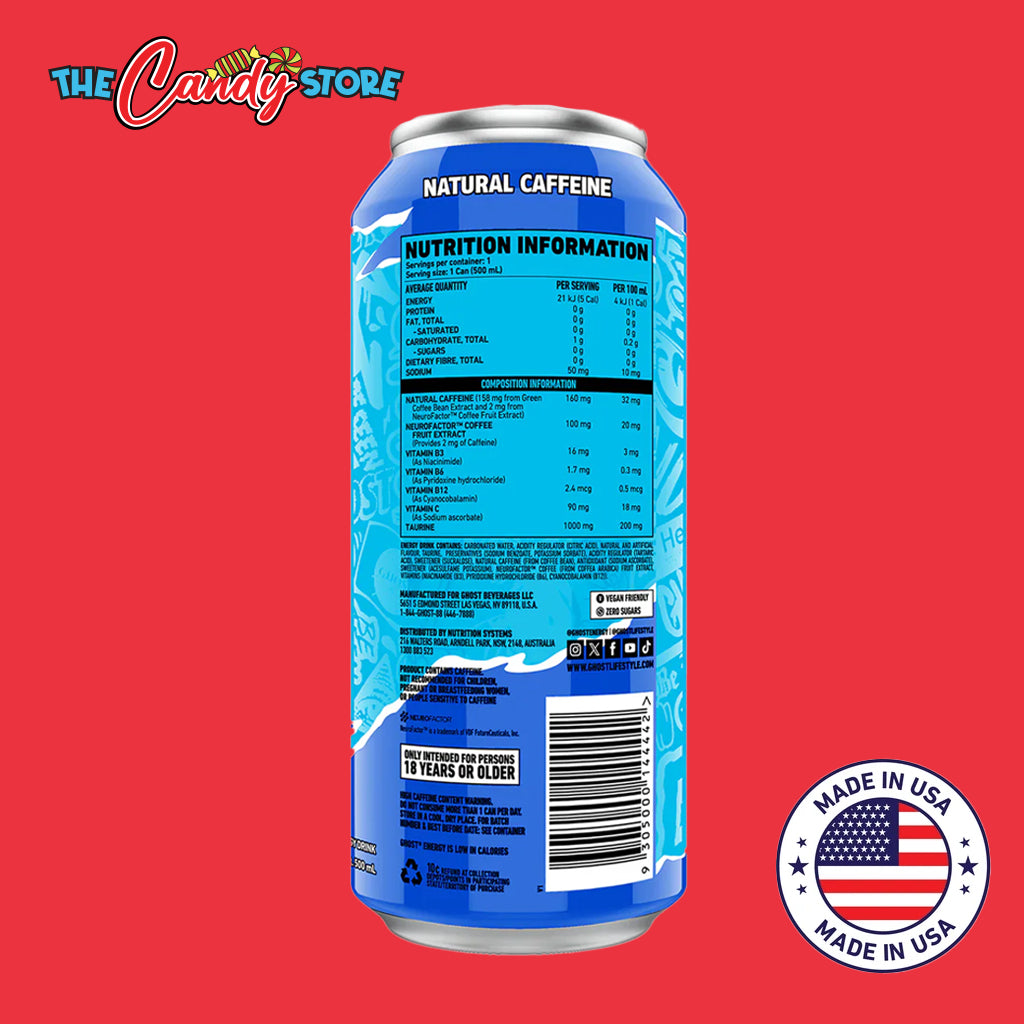 Ghost Energy Blue Raspberry Energy Drink 500ml
