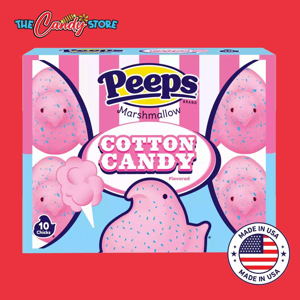 PEEPS Cotton Candy Chicks Marshmallow Candy, Pack of 10