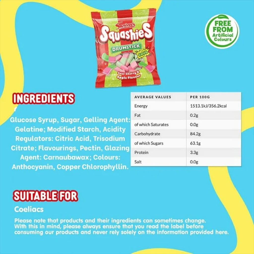 Swizzels Squashies Sour Cherry & Apple Chewy Candy