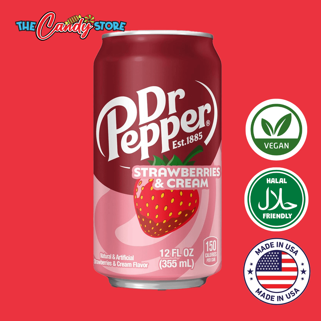 Dr Pepper Strawberries and Cream Soda, one of the best exotic sodas in Singapore