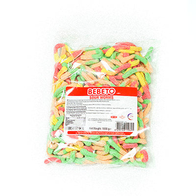 Bebeto 5g Sour Worms (1kg Bag)