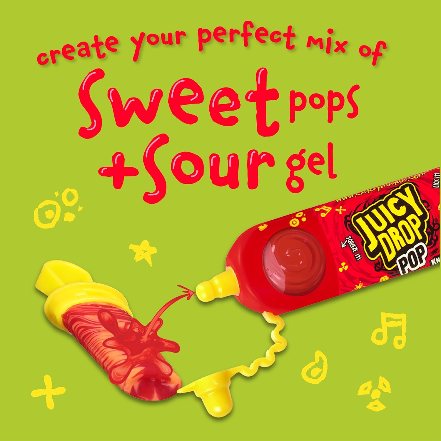 Juicy Drop POP Hard Candy With Sour Gel Assorted Lollipops