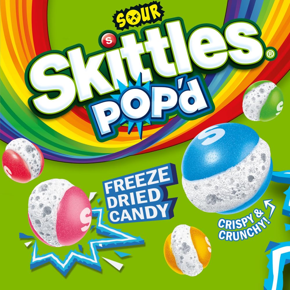 Skittles POP'd Sour Freeze Dried Candy Bag