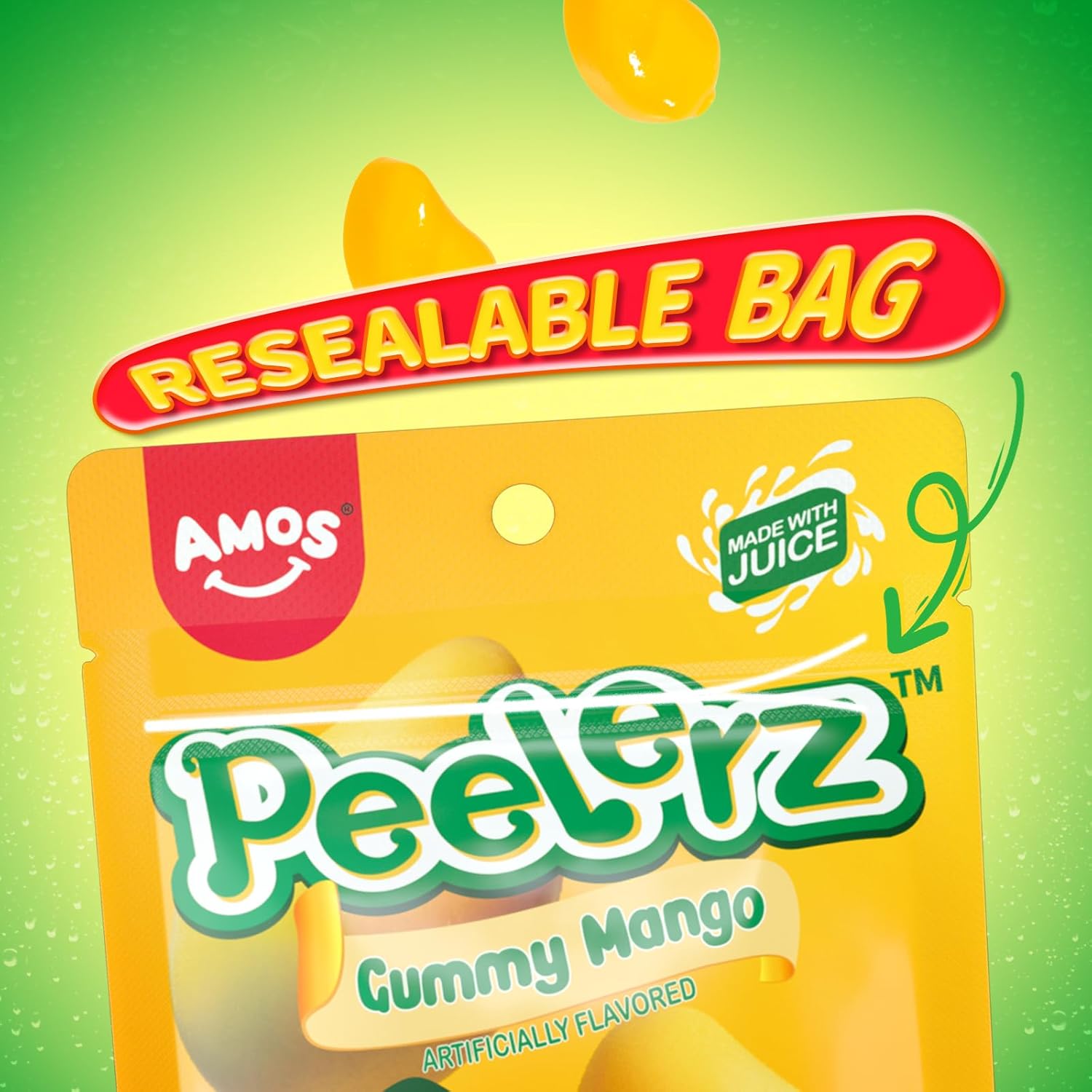Amos Peelerz Peelable Mango Gummy Candy