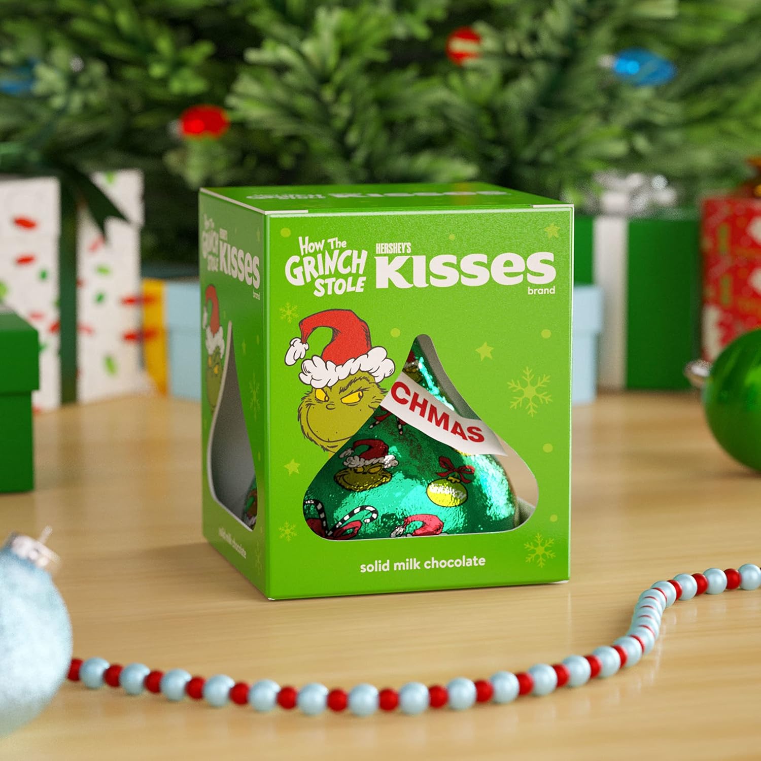 Hershey's KISSES Xmas Grinch Solid Milk Chocolate