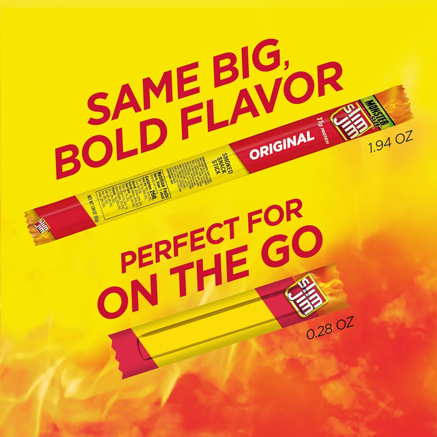 Slim Jim Original Smoked Meat Sticks Protein Snack