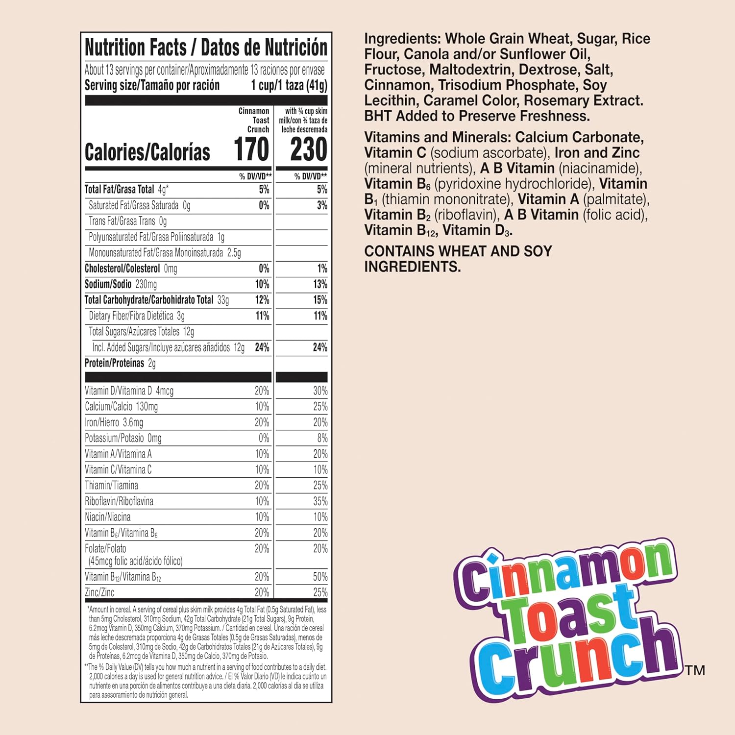 Cinnamon Toast Crunch Crispy Cinnamon Breakfast Cereal
