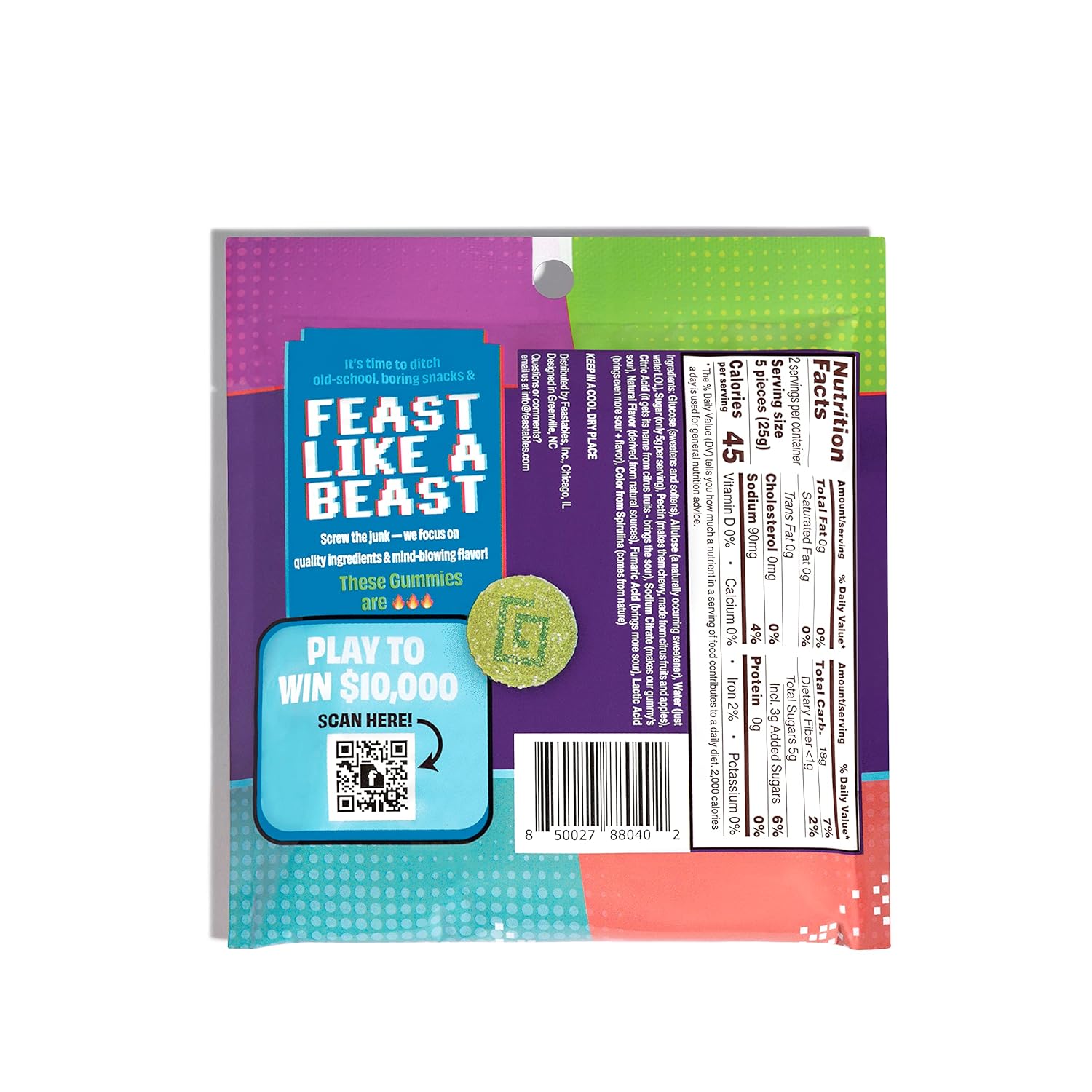 Feastables Karl Gummies Green Apple Sour Candy