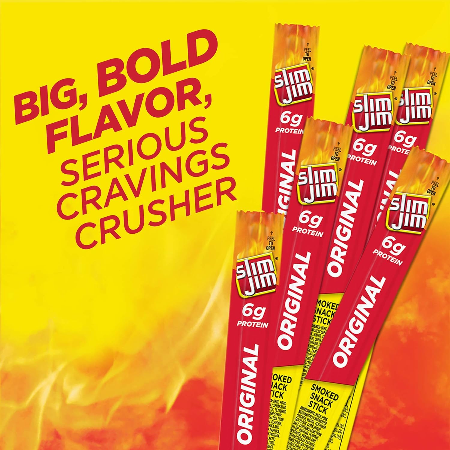 Slim Jim Original Smoked Meat Sticks Protein Snack