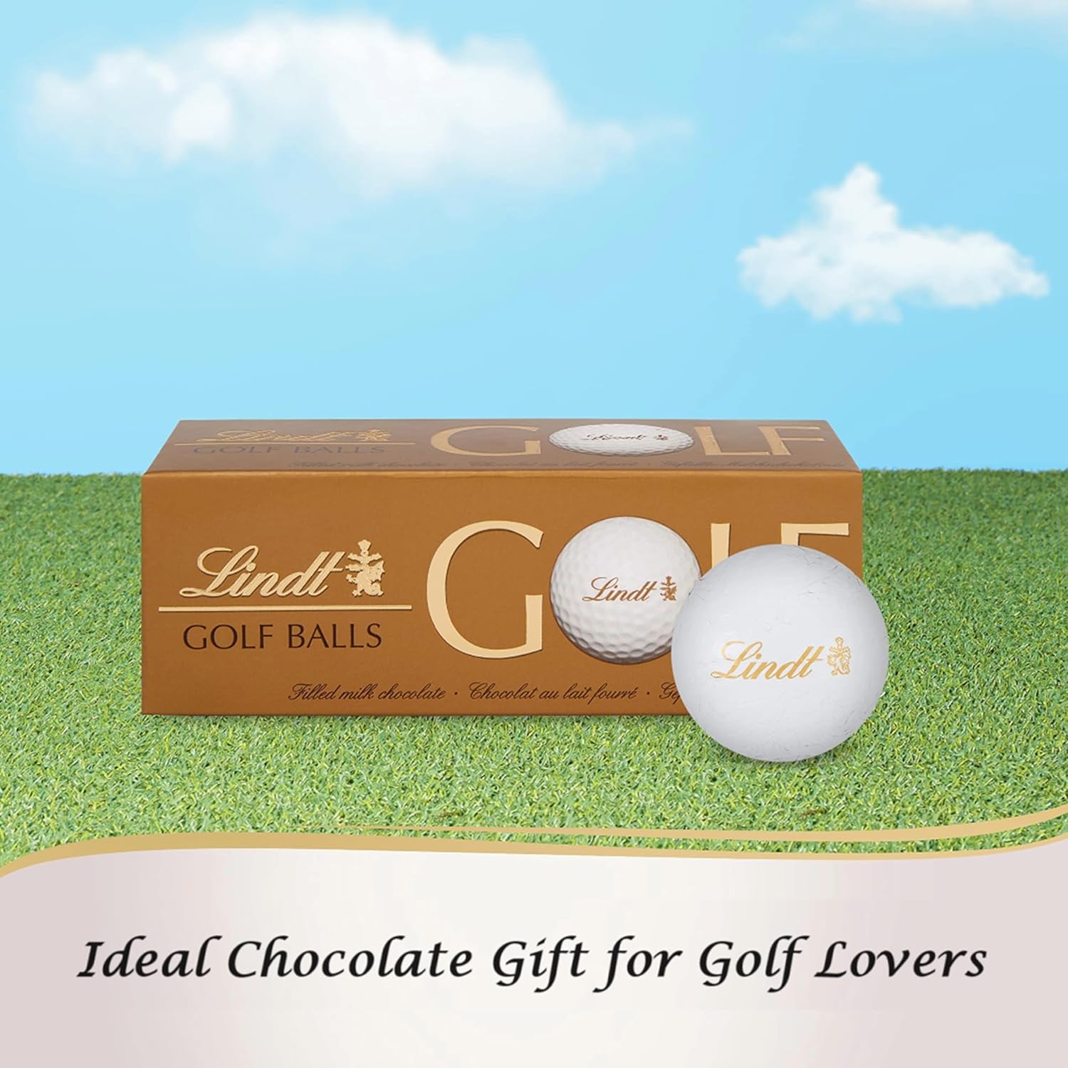 Lindt Milk Chocolate 3 Golf Balls Gift Box