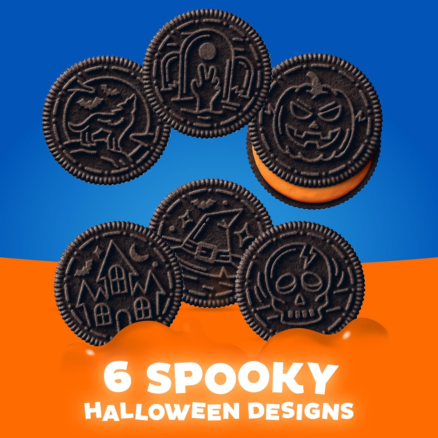 Oreo Halloween Orange Creme Chocolate Sandwich Cookies