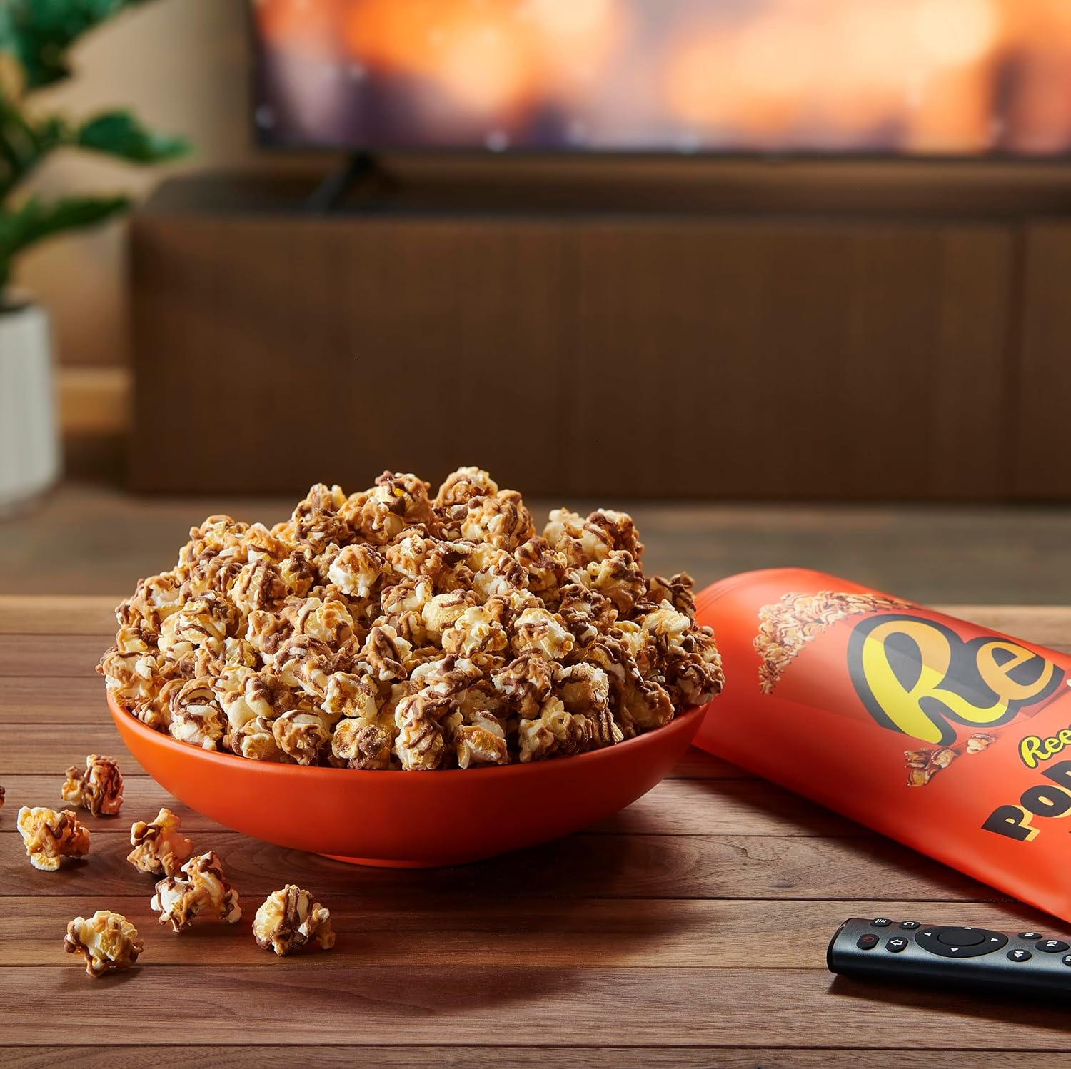 Reese's Peanut Butter and Chocolate Drizzled Popcorn