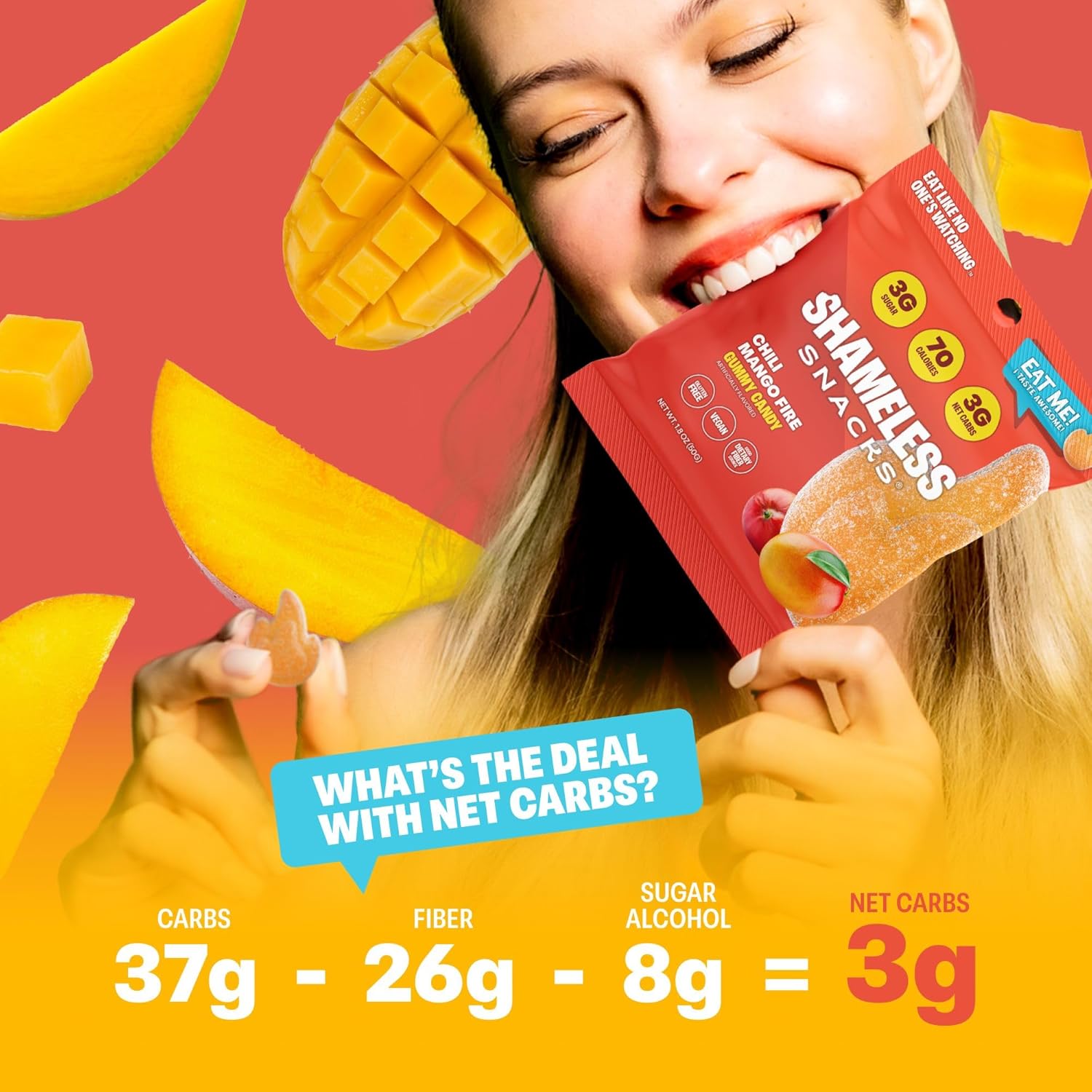 Shameless Snacks Chili Mango Healthy Gummy Candy