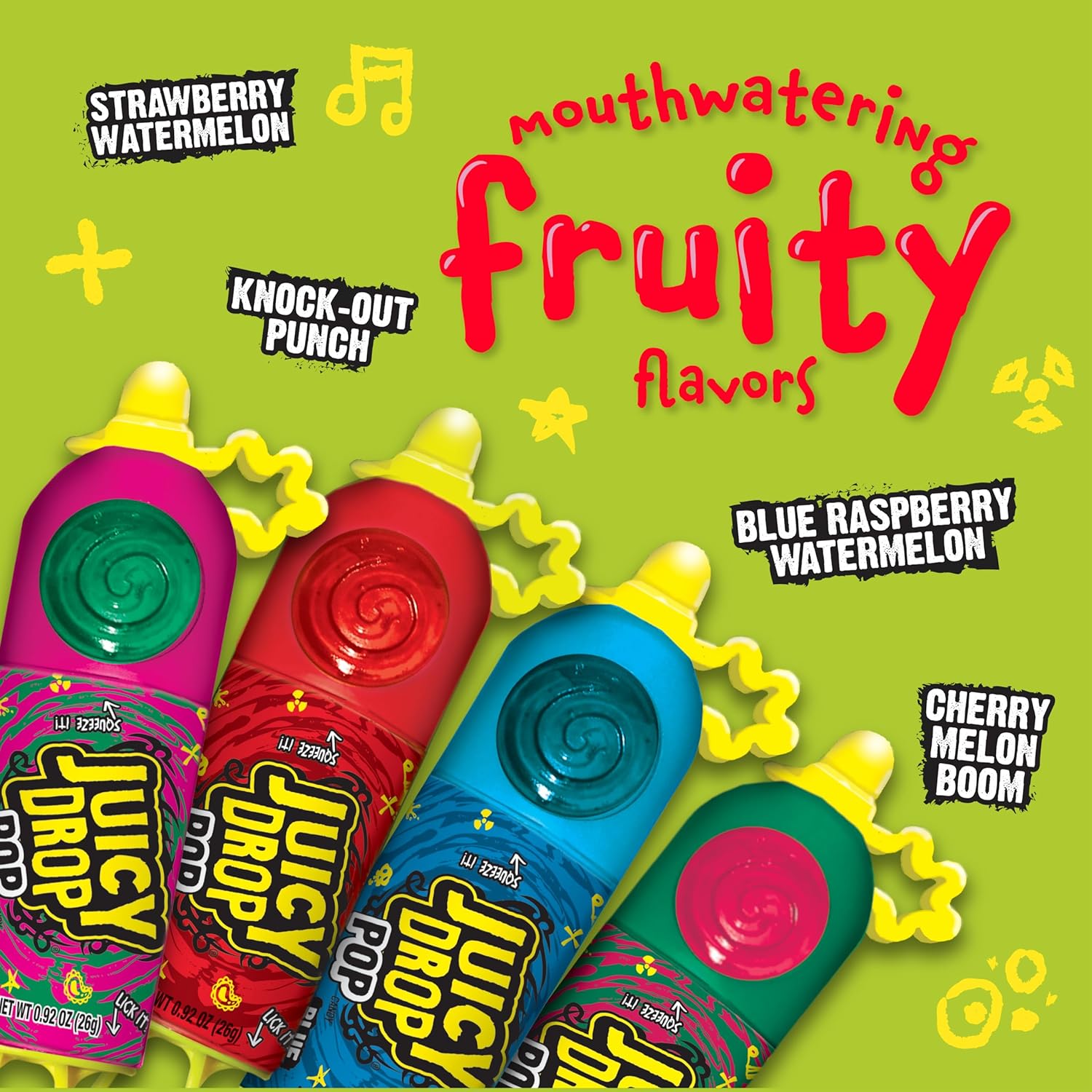 Juicy Drop POP Hard Candy With Sour Gel Assorted Lollipops