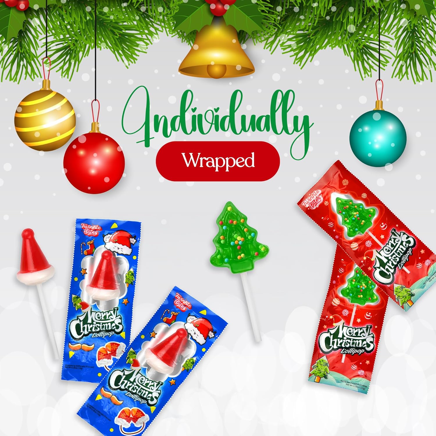 Twinkle Bites Christmas Hat And Tree Lollipops