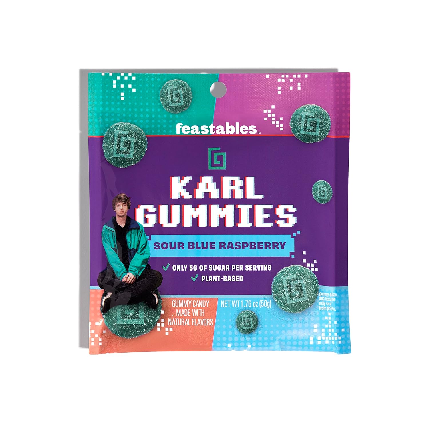 Feastables Karl Gummies Blue Raspberry Sour Candy