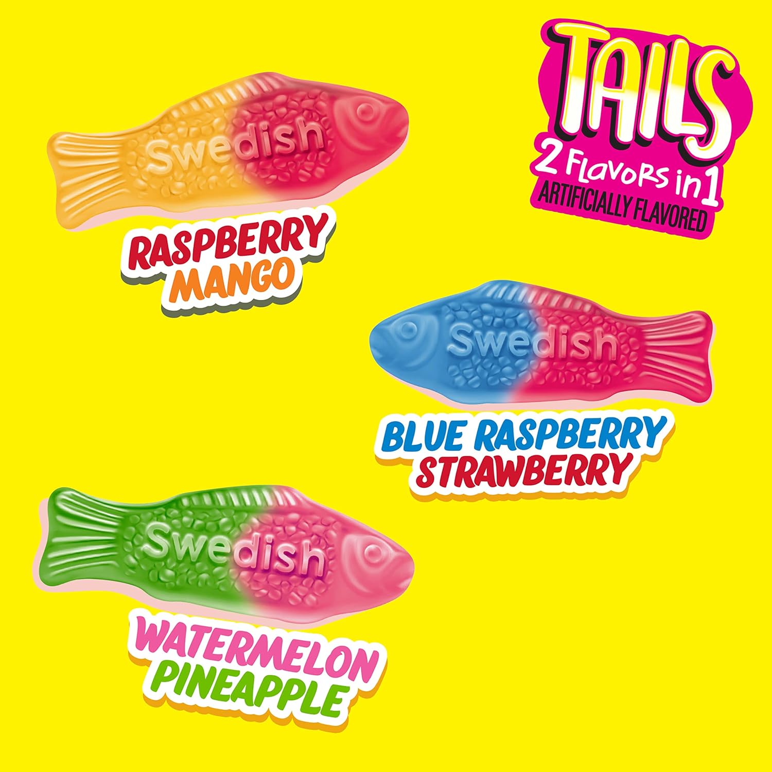 Swedish Fish 2-IN-1 Tails Soft Chewy Candy