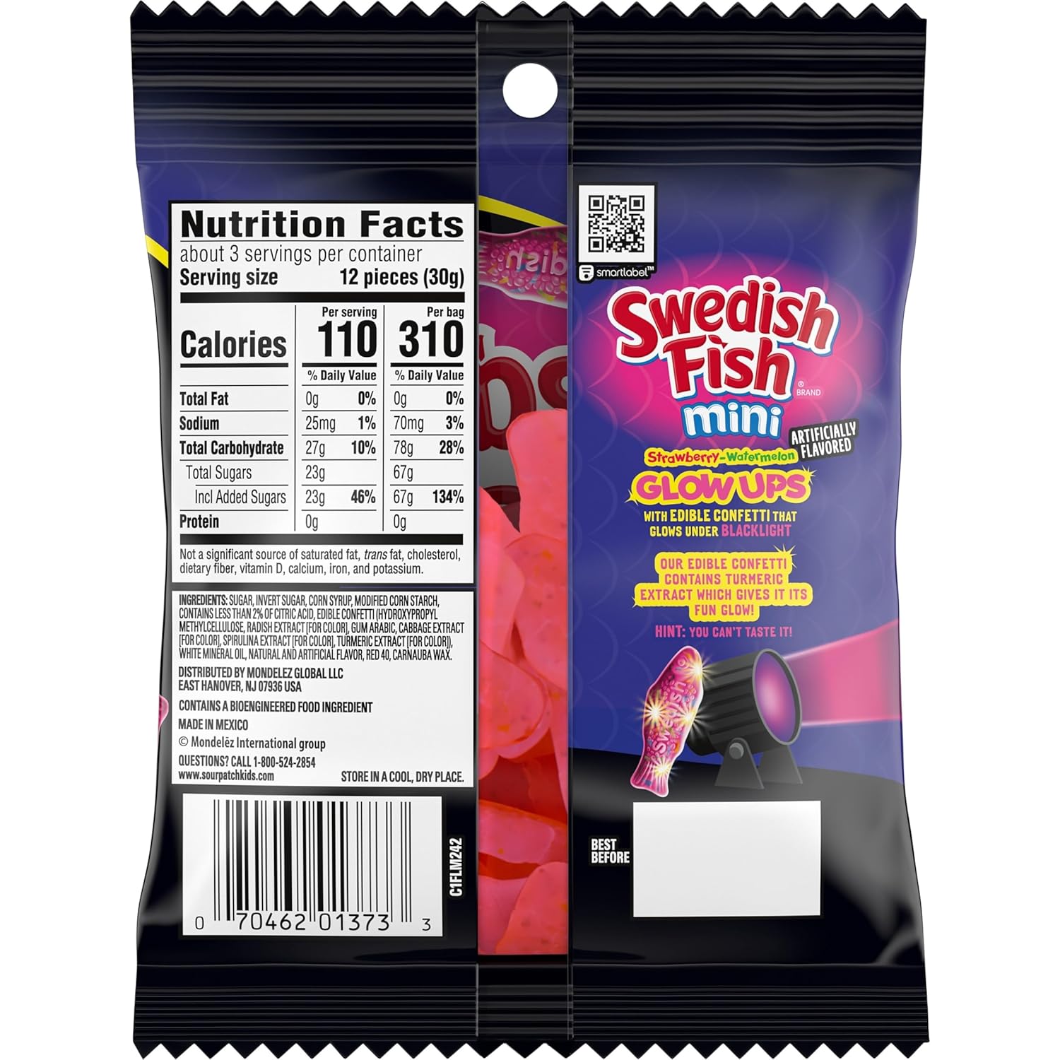 Swedish Fish Mini Strawberry-Watermelon Glow Ups Soft Chewy Candy