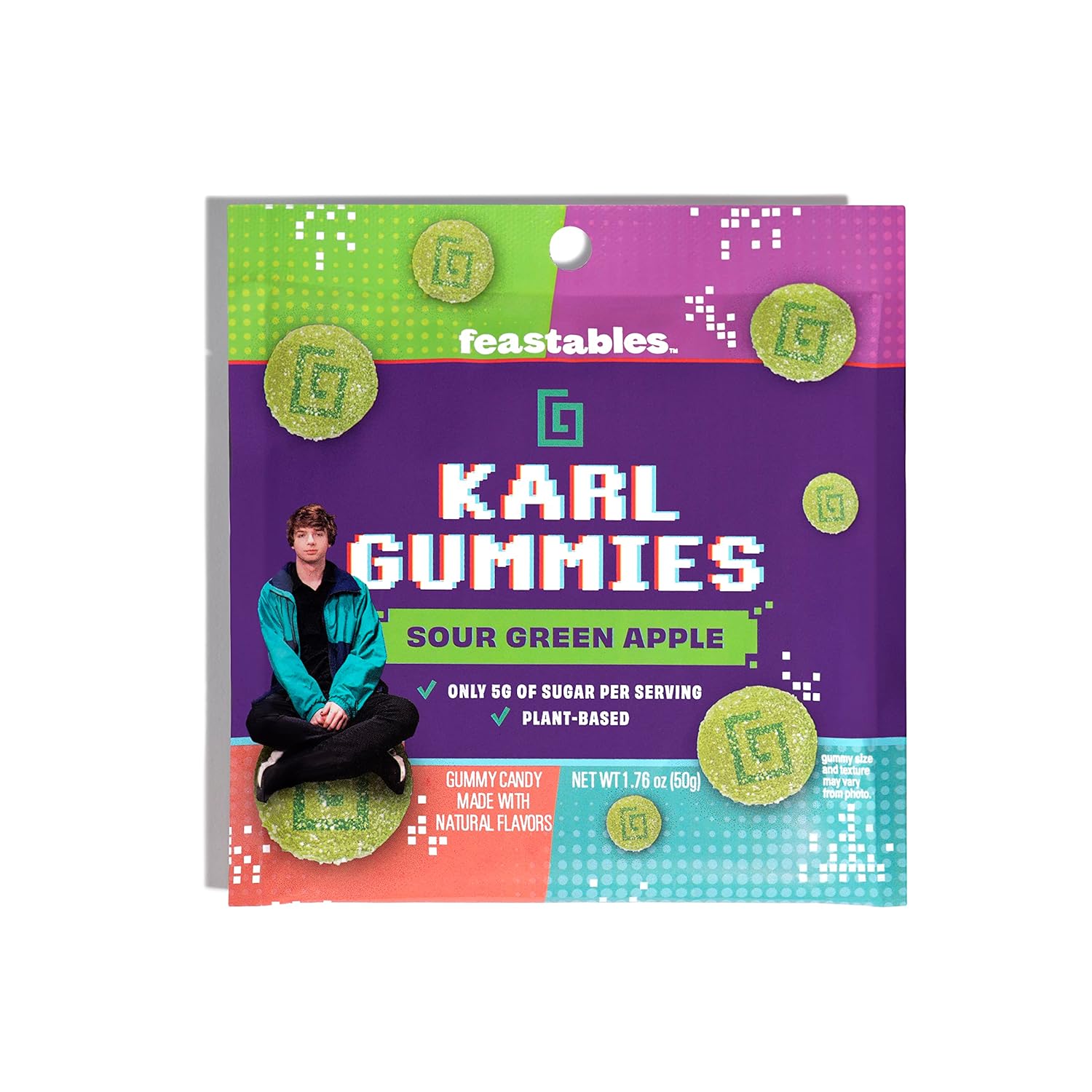 Feastables Karl Gummies Green Apple Sour Candy
