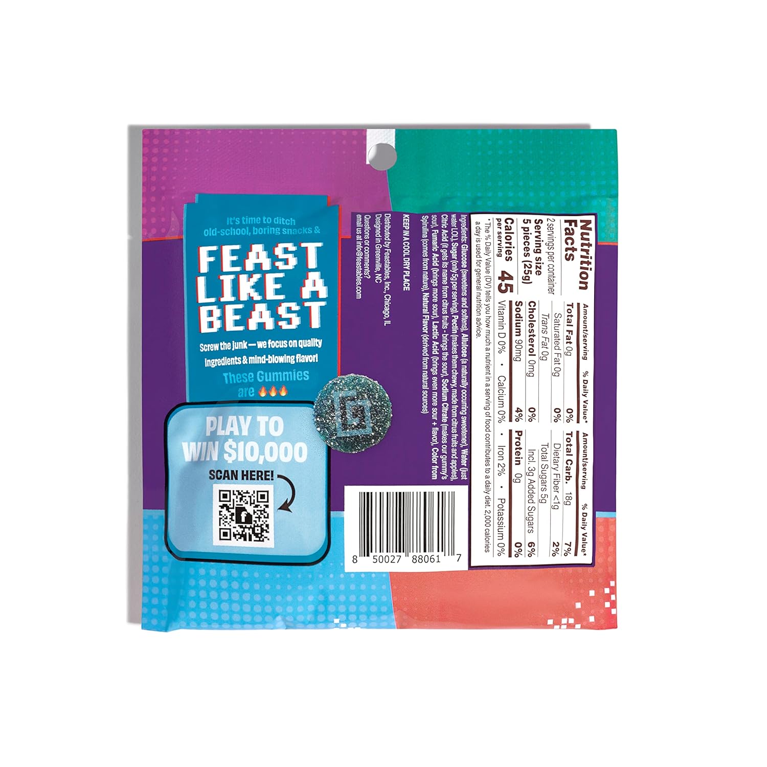 Feastables Karl Gummies Blue Raspberry Sour Candy