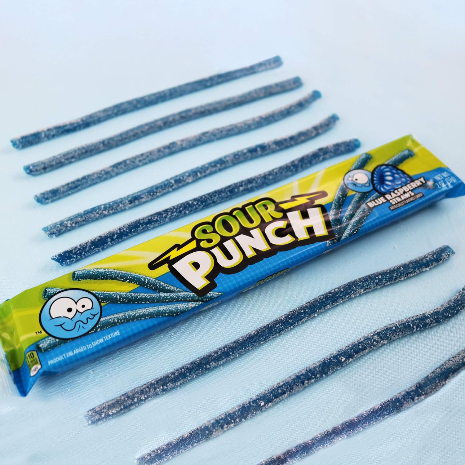 Sour Punch Blue Raspberry Sweet & Sour Candy Straws