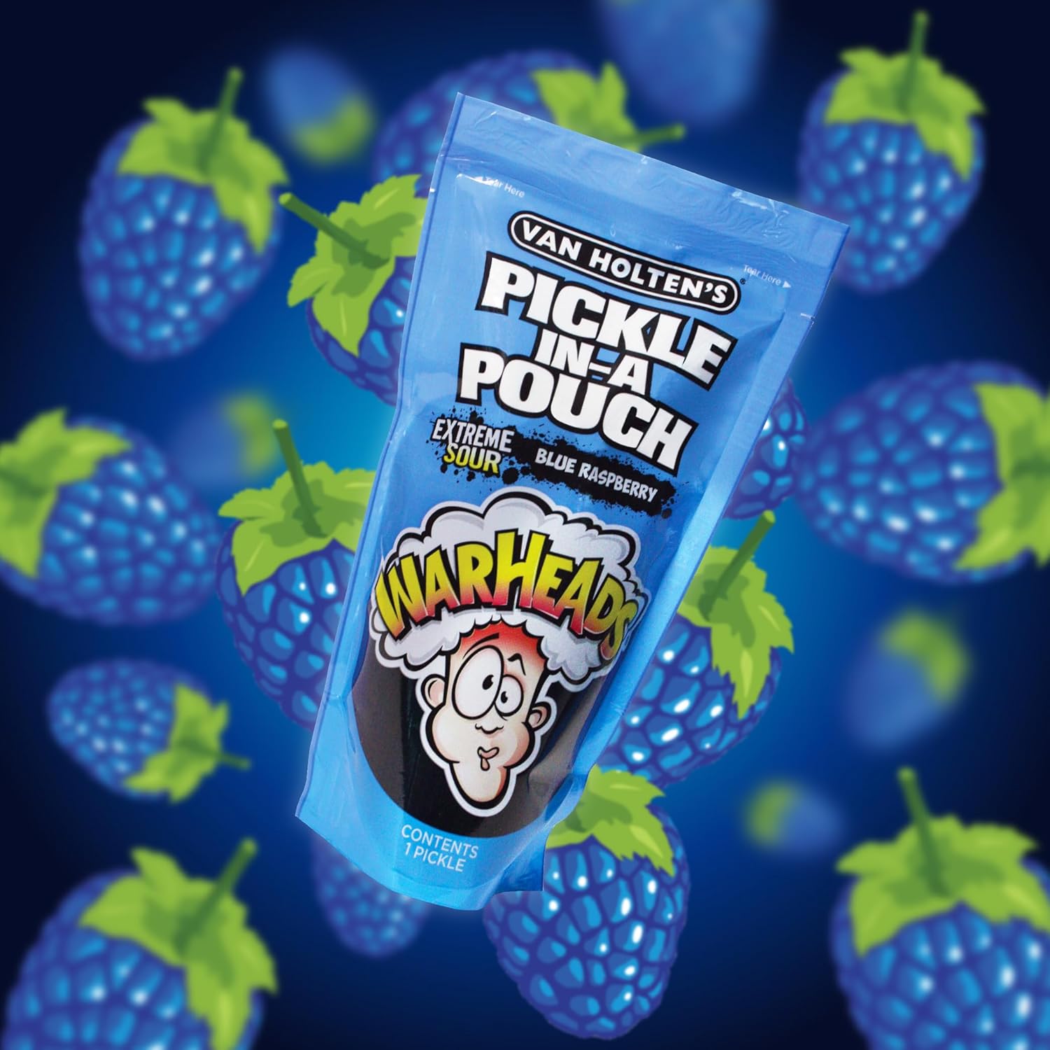 Van Holten's Pickle-In-A-Pouch Warheads Extreme Sour Blue Raspberry Snack