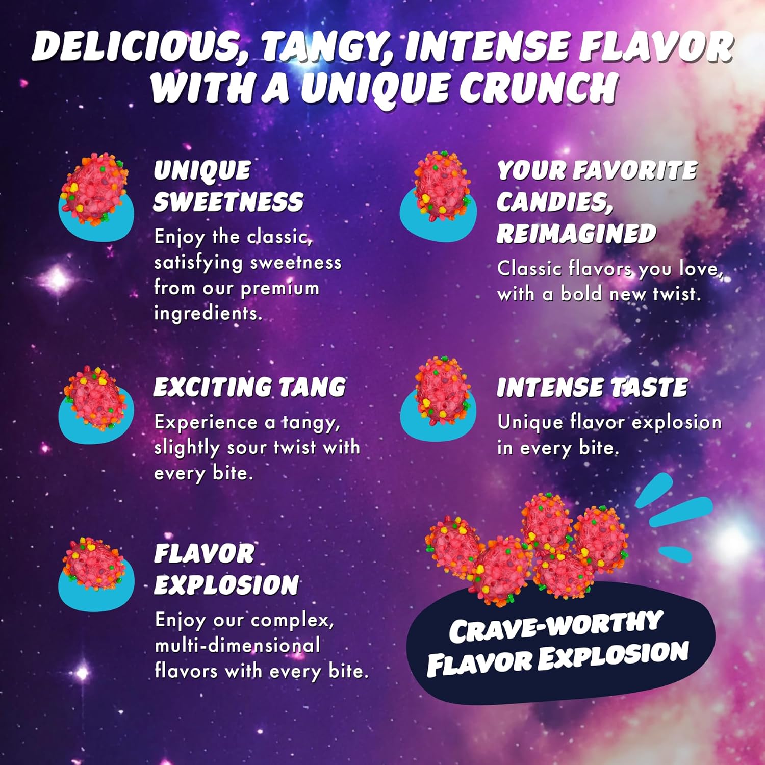 Cosmic Freeze Star Clusters Freeze Dried Crunchy Candy