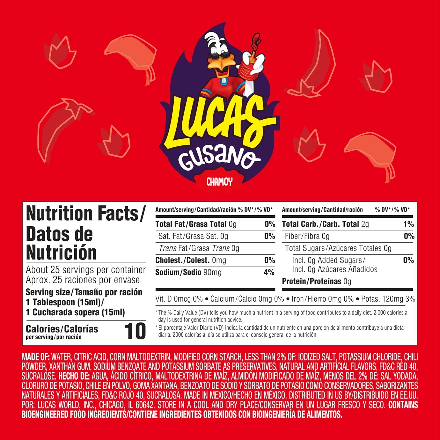 Lucas Gusano Chamoy Flavored Hot Liquid Candy