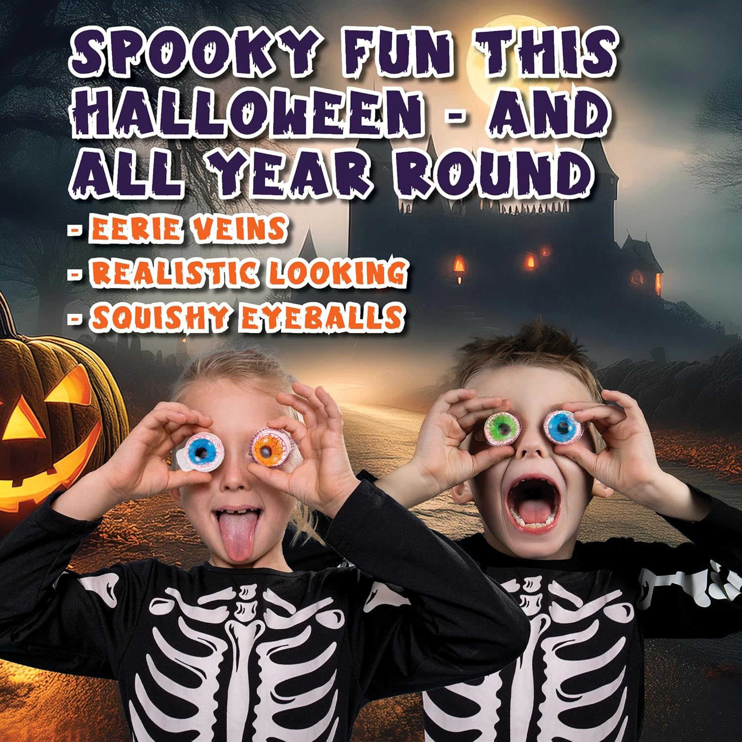 Spooky Halloween Gummy Eyeball with Jelly Filling Candy