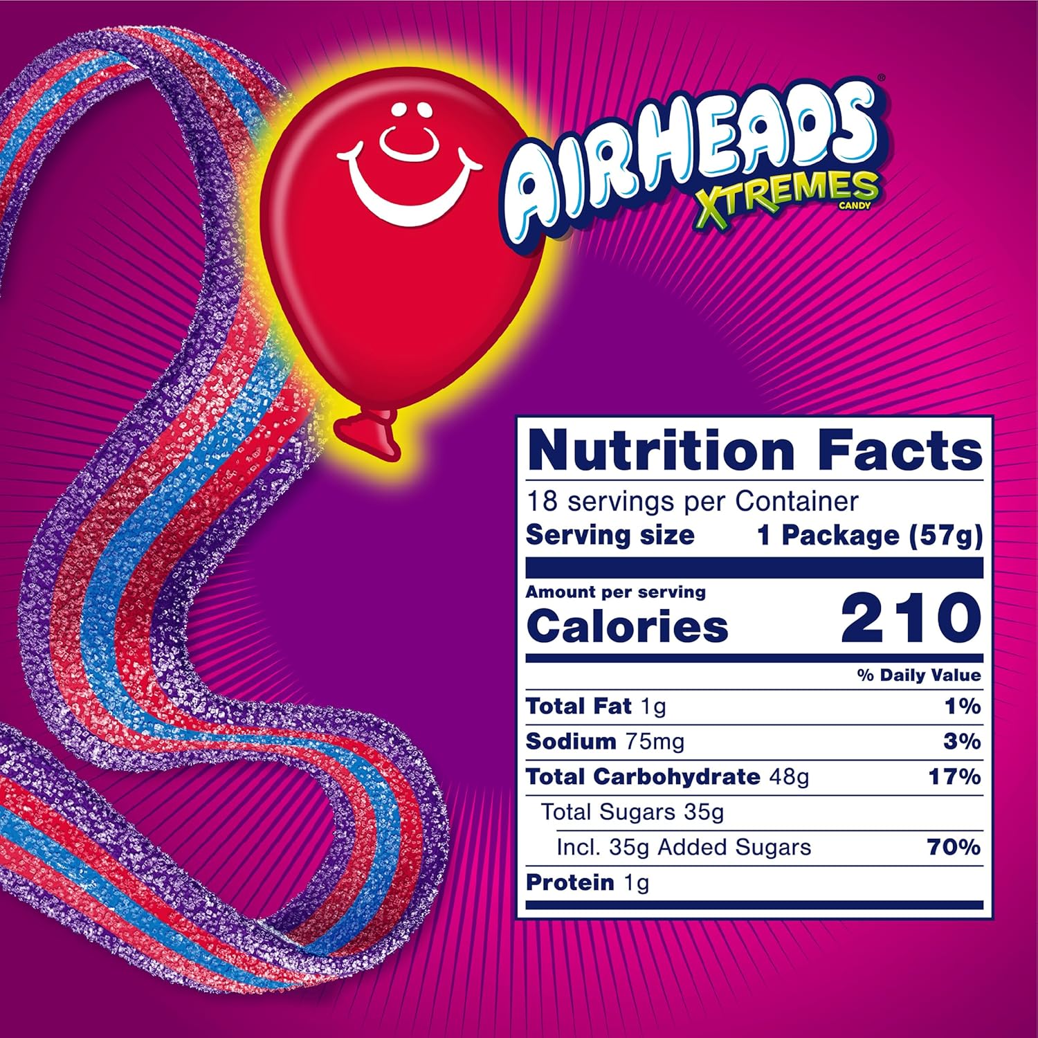 Airheads Xtremes Belt Very Berry Sweetly Sour Candy