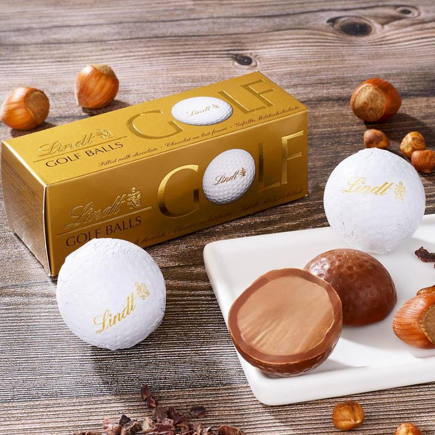 Lindt Milk Chocolate 3 Golf Balls Gift Box