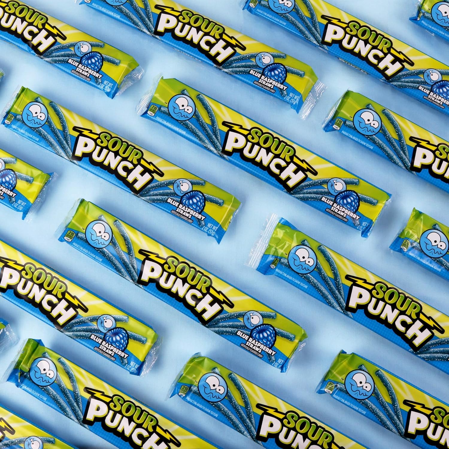 Sour Punch Blue Raspberry Sweet & Sour Candy Straws