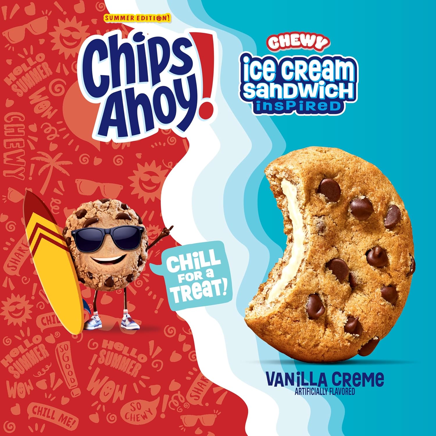 Chips Ahoy! Chewy Ice Cream Sandwich-Inspired Choc Chip Cookies
