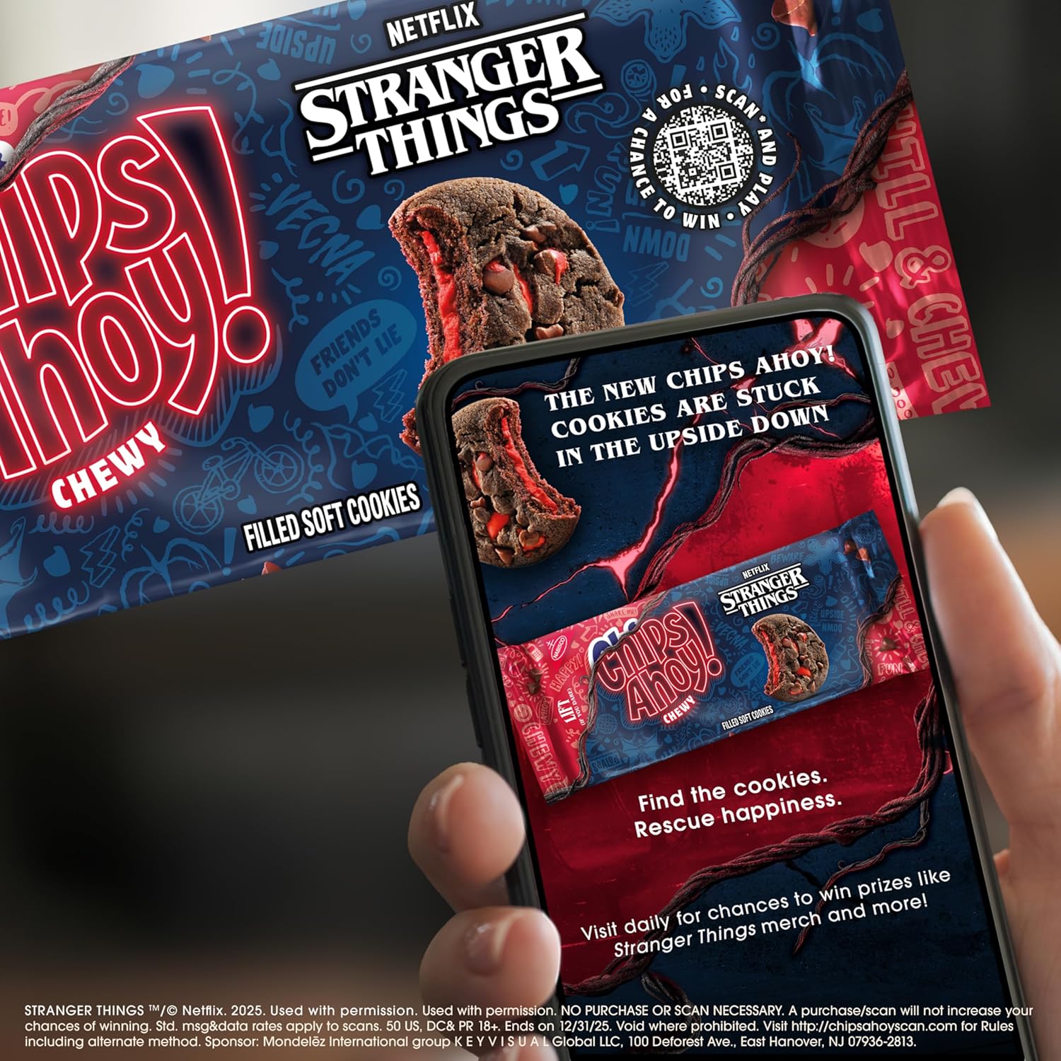 Chips Ahoy! Stranger Things Chewy Chocolatey Strawberry-Flavored Filled Soft Cookies
