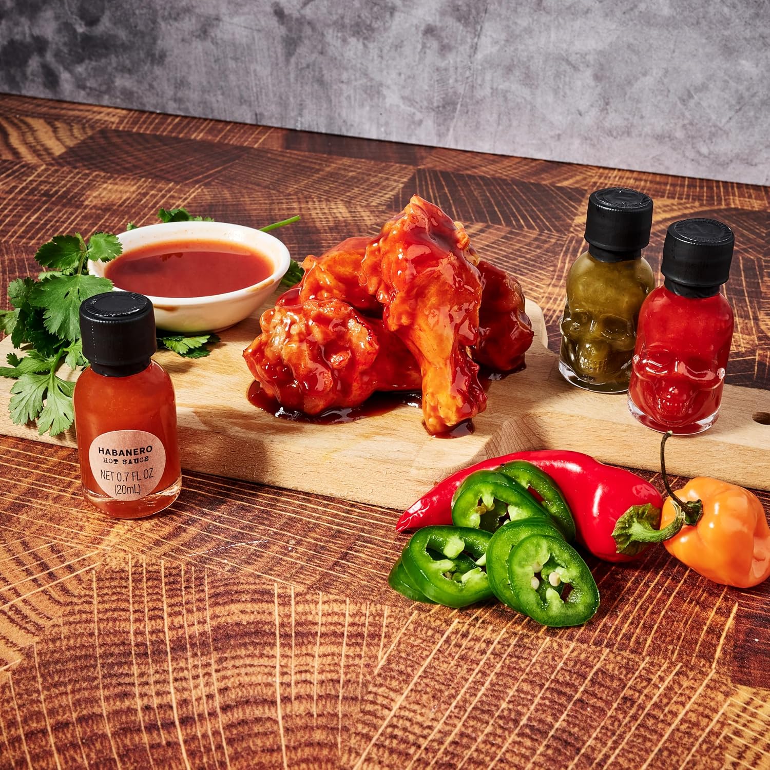 Man Crates 21 Flavors Skull-Shaped Mini Hot Sauce