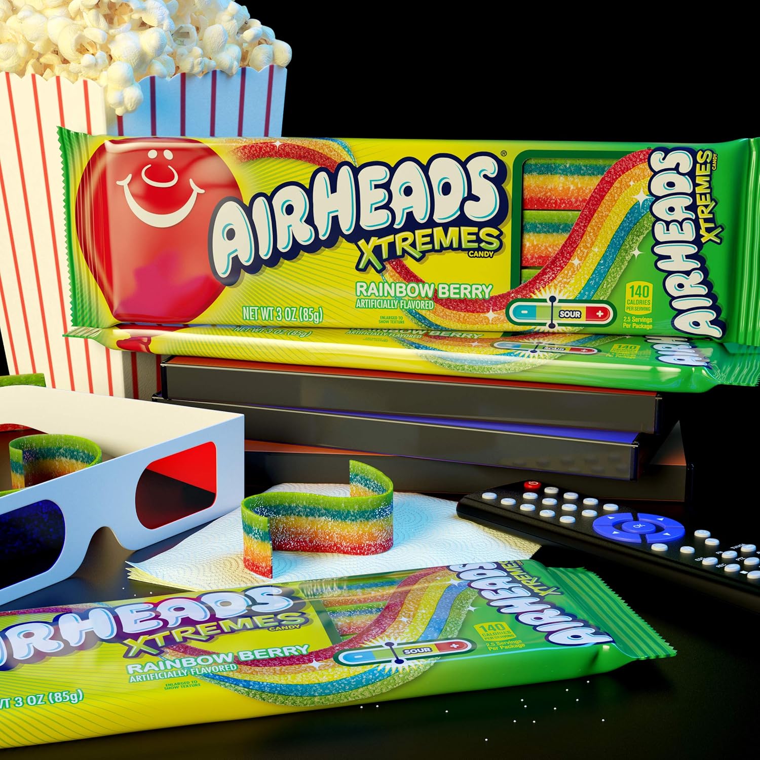Airheads Xtremes Belt Rainbow Berry Sweetly Sour Candy