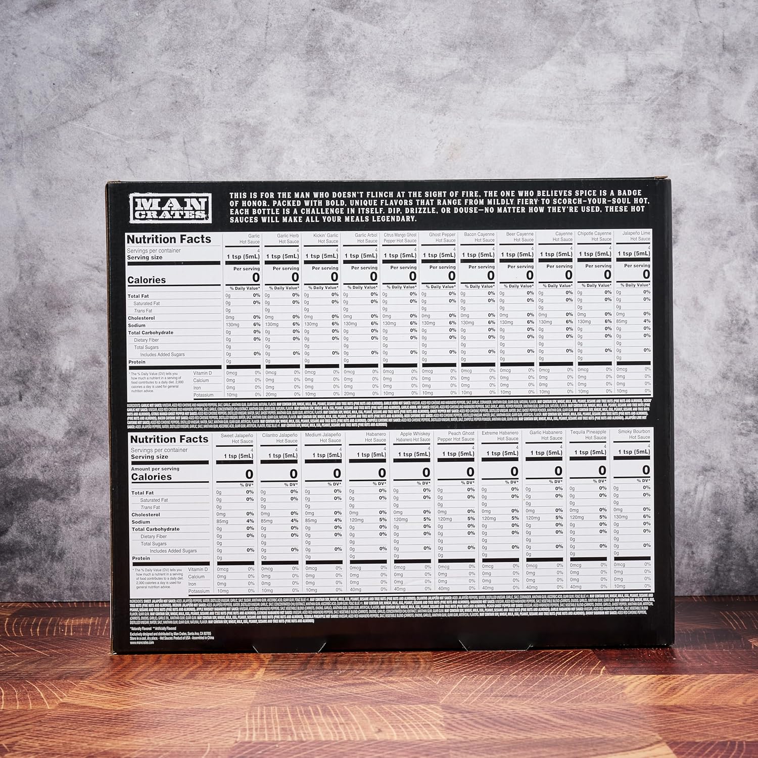 Man Crates 21 Flavors Skull-Shaped Mini Hot Sauce