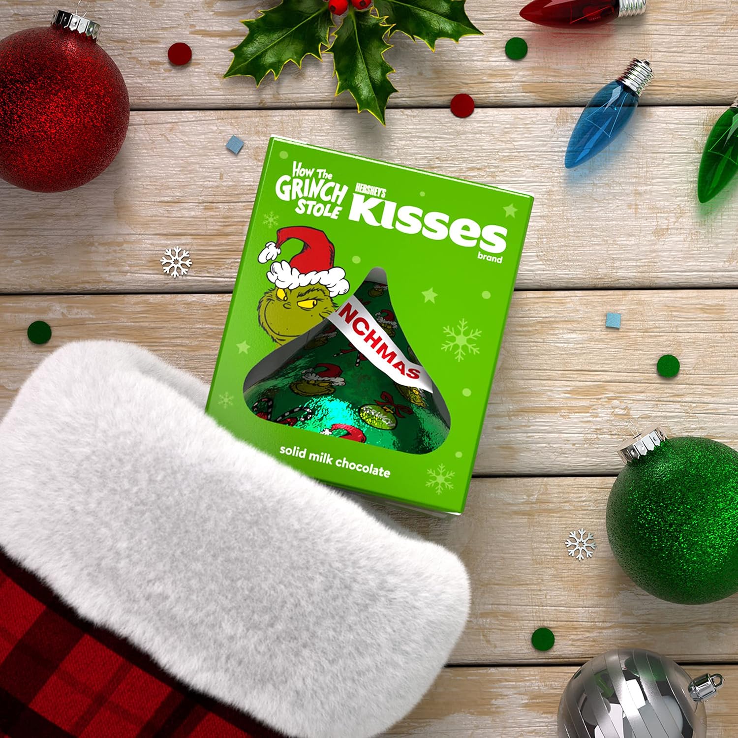 Hershey's KISSES Xmas Grinch Solid Milk Chocolate